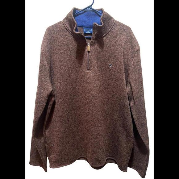 Crown & Ivy  Mens Large 1/4 Quarter Zip Pullover Brown EUC - Picture 1 of 4